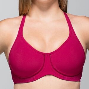 Lululemon Sports Bra Womens 38C Pink Underwire Adjustable Back Closure Gym *READ